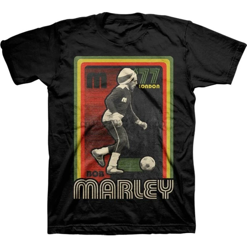Sionas, Bob Marley futbolo Futbolo Londone 1977 Vyrai T-Shirt Dydis Sm 2Xl