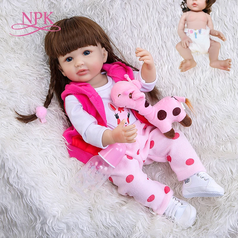NPK 55CM Mergina dovana visam kūnui silikono atgimsta bamblys mergina lėlės tikroviška nekilnojamojo minkšta vonios žaislas Anatomiškai Teisingą